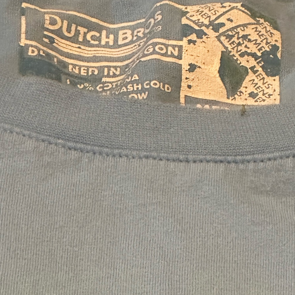 Dutch Bros Light Blue Tee with Yellow Radiate Kindness Medium Short Sleeve - Picture 4 of 4